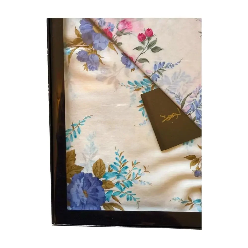 New Yves Saint Laurent Gift Box with Two Floral Women's Scarves